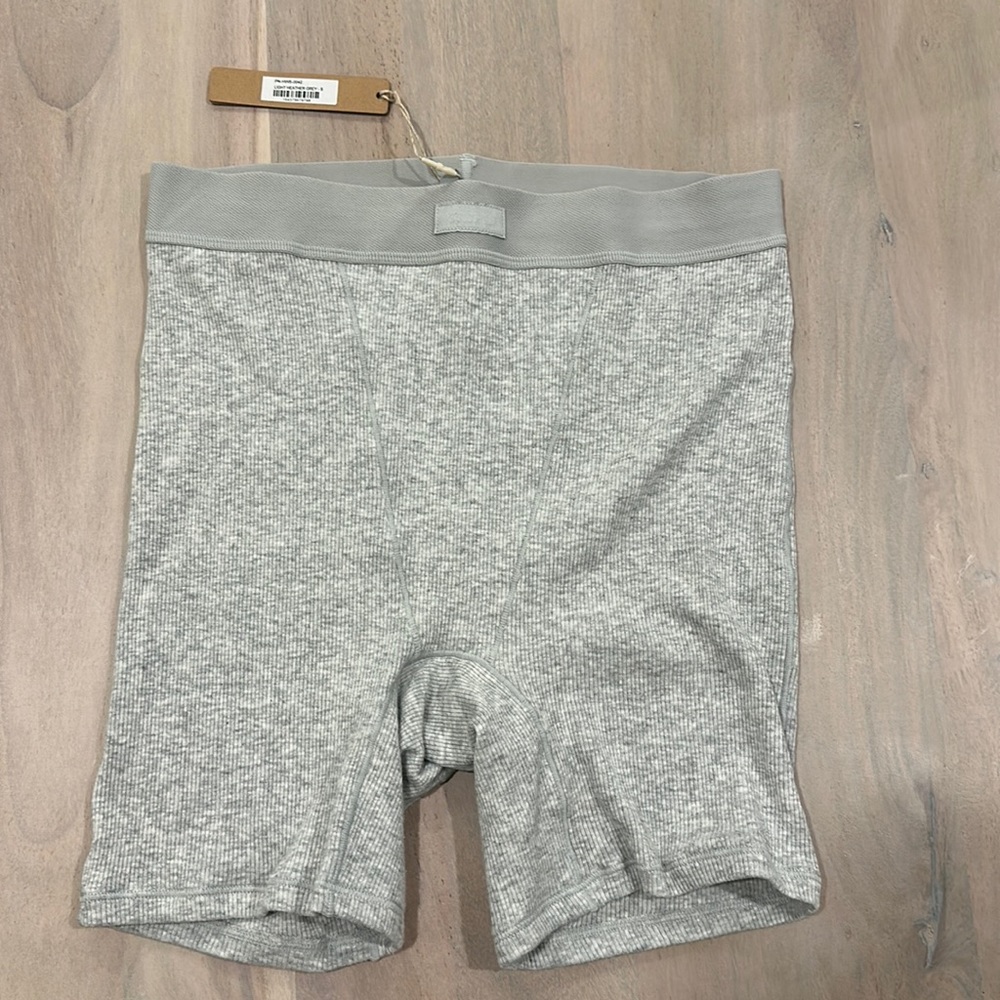 SKIMS Cotton Rib Boxer (light heather grey) - NWT